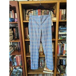 RILEY & rae Glen plaid blue checked slim cigar pants sz 0 nwt